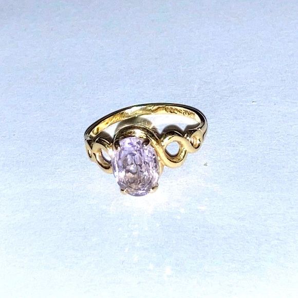 10k SOLID GOLD OVAL LAVENDER PURPLE BABY RING {NEW OLD STOCK} {VINTAGE} UNWORN! - Picture 5 of 9